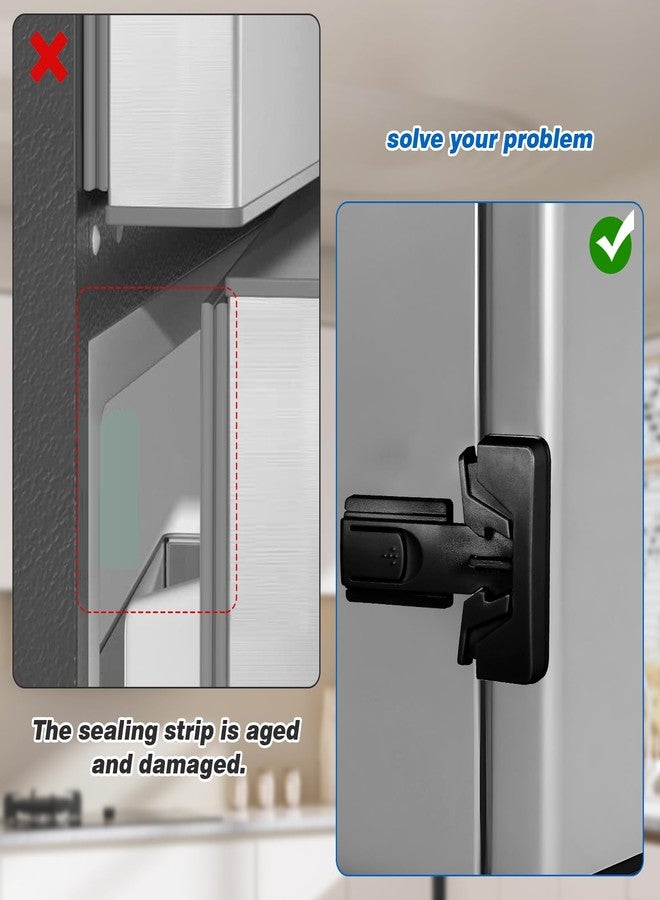 Bremorou 2 Pack Mini Fridge Lock Freezer Lock To Keep Door Closed Freezer Door Latches Refrigerator Locks Freezers Refrigerator Proof Refrigerators Child Safety Cabinet Locks, Easy Install Without Keys - Image 3